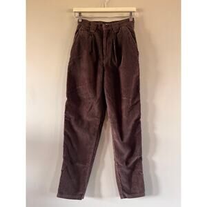 Vintage Brown Corduroy High Rise Pleated Pants Kikomo 80s 90s